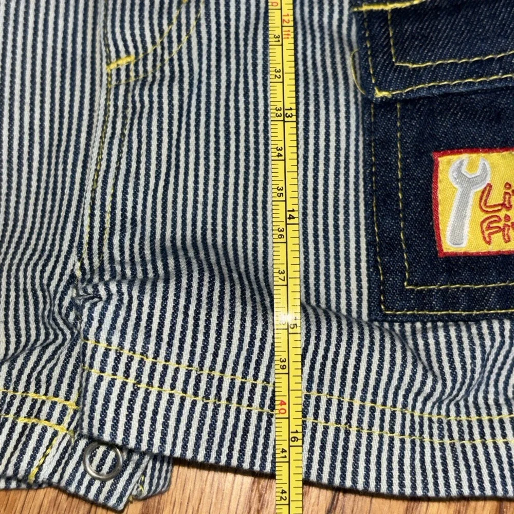 Vintage Fisher Price Baby Boys 6-9M Construction Truck Shirt Shortalls NWT